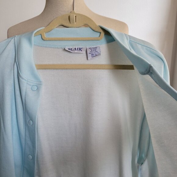 VINTAGE Blair Women’s Long Blue Light Houses Cardigan Sweater (Size: Medium) - Picture 6 of 16